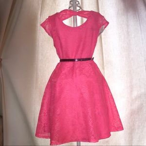 Girls Pink Lace Summer Dress